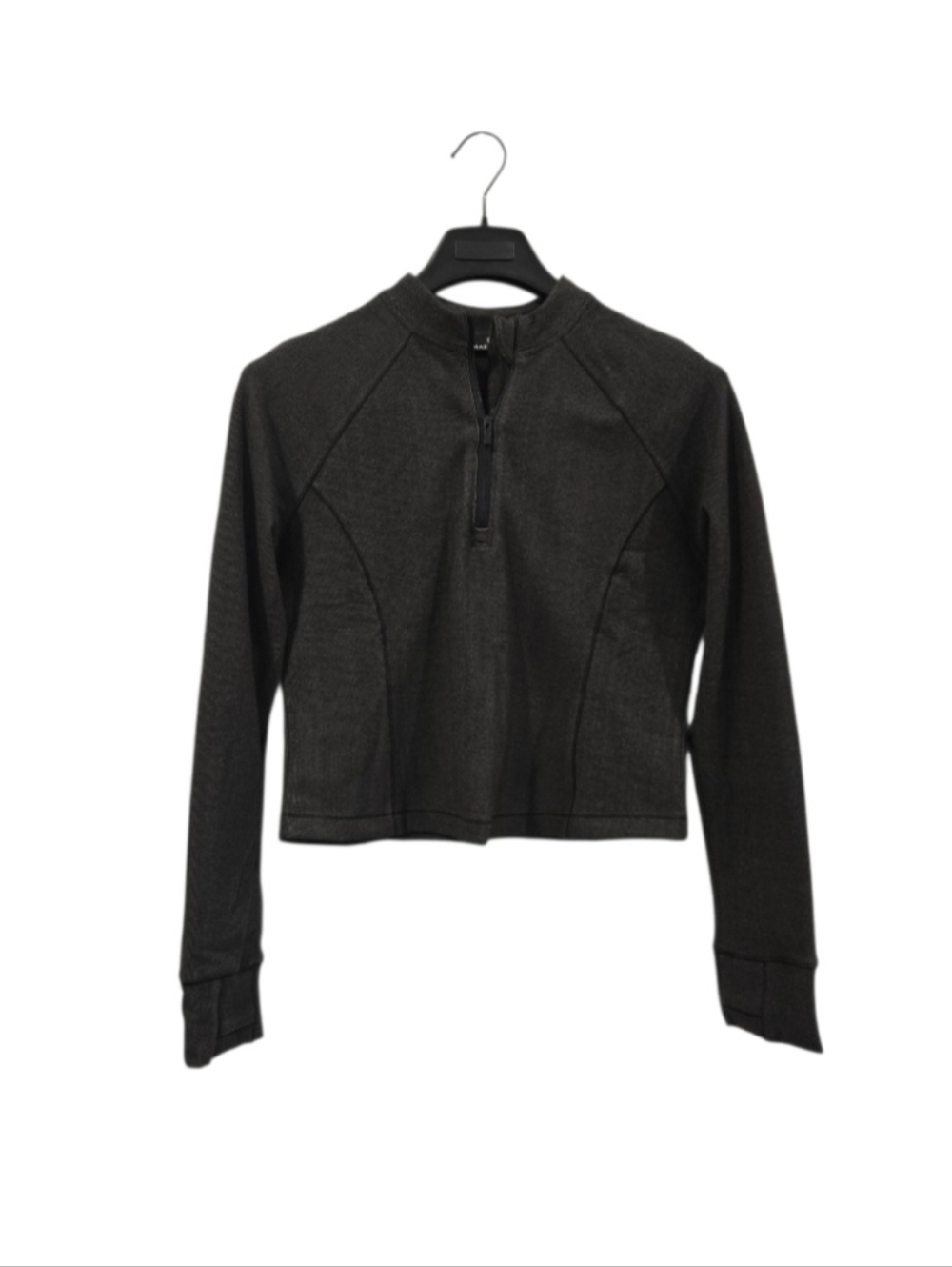 Cropped Charcoal Quarter-Zip 1x Pullover Sweatshirt